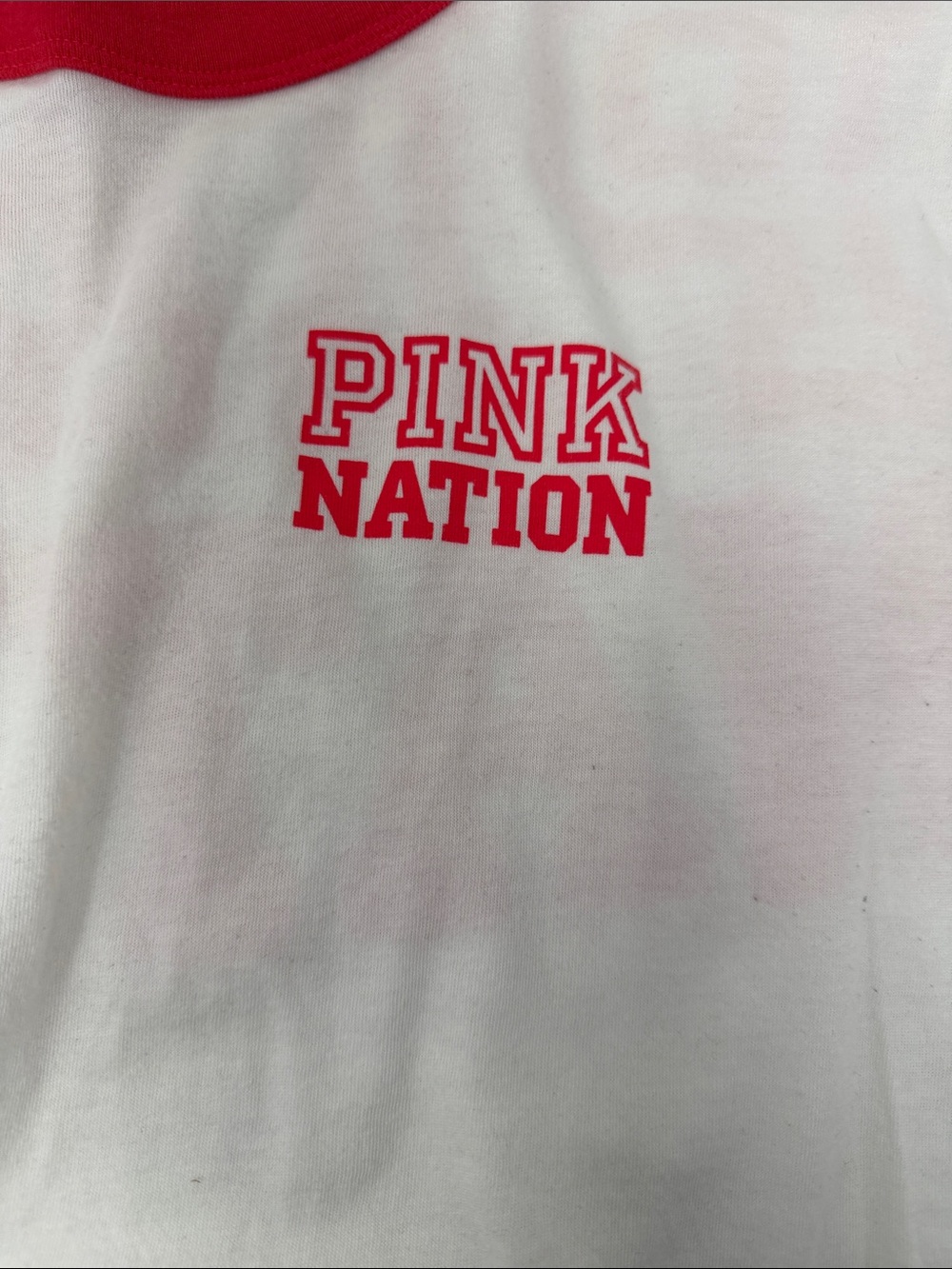 Victoria's Secret white tee with red ringer and logo - Picture 2 of 8